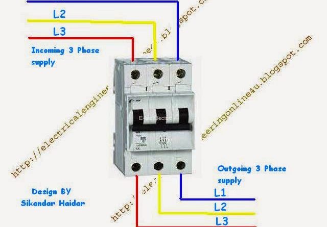 3 pole MCB wiring diagram