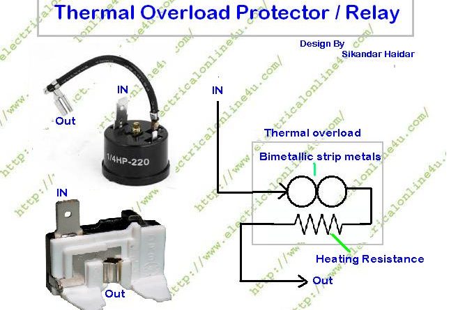 refrigerator thermal overload protector diagram