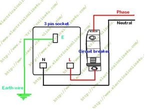 3 pin socket wiring with circuit breaker