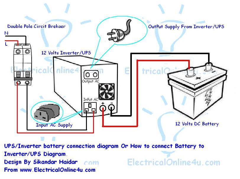 ups inverter battery connection diagram