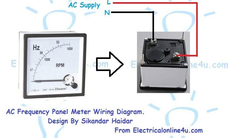 frequency meter Hz meter wiring diagram