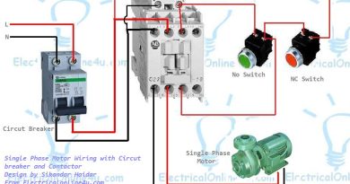 single phase motor contactor wiring diagram