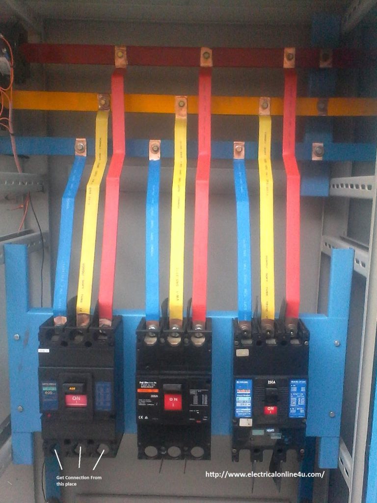 MCCB circuit breaker wiring in the panel board