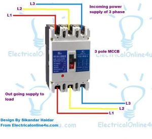 3 pole MCCB wiring diagram