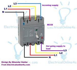4 pole MCCB wiring diagram