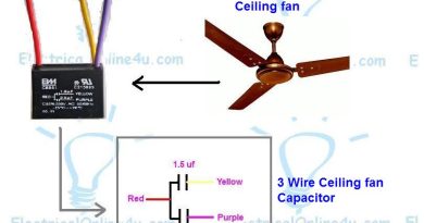 ceiling fan 3 wire capacitor wiring diagram