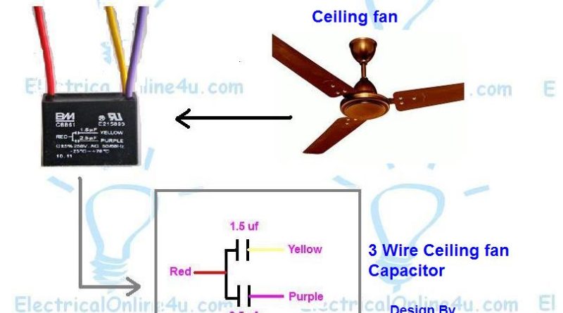 ceiling fan 3 wire capacitor wiring diagram