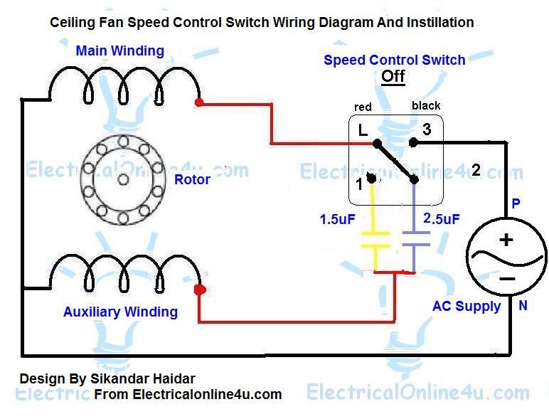 ceiling fan speed control wiring diagram