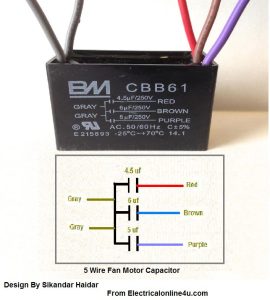 5 wire ceiling fan capacitor wiring diagram