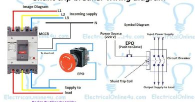 shunt trip breaker wiring diagram