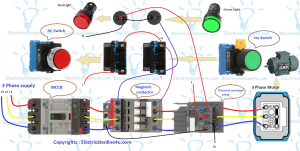 contactor wiring diagram for 3 phase motor