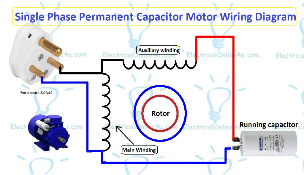 permanent split capacitor motor wiring diagram