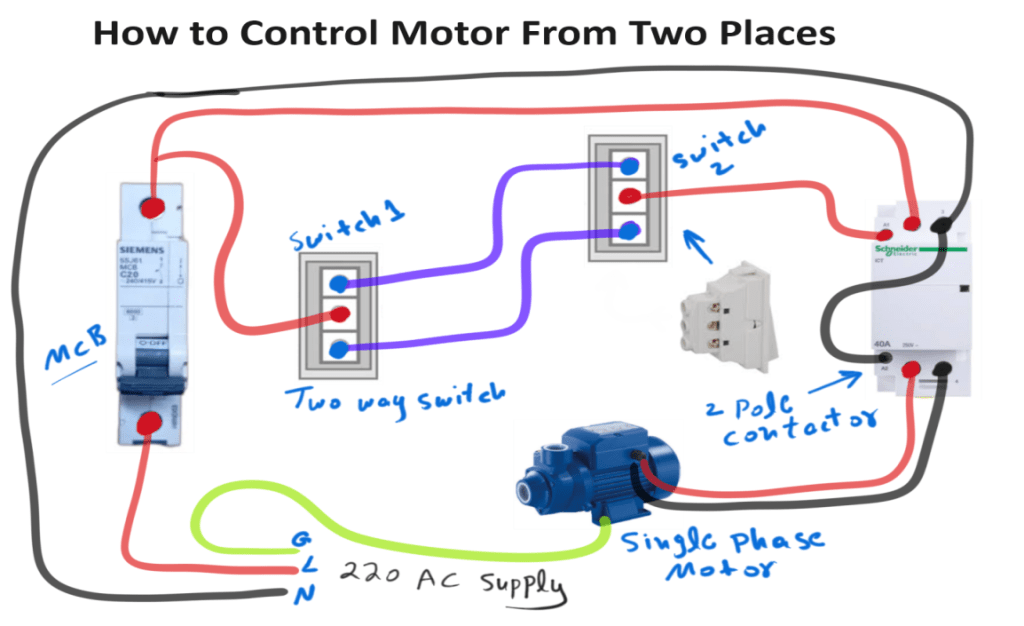 how to control motor from two places